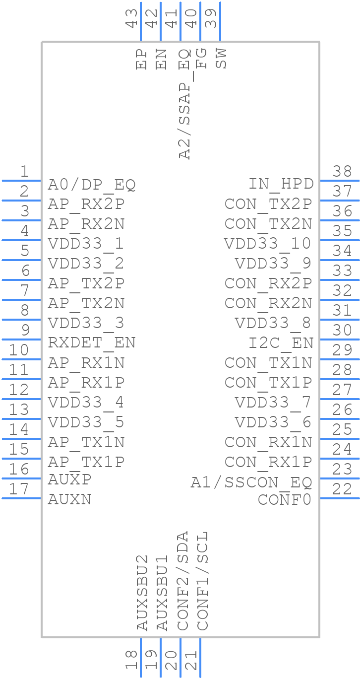 PI3DPX1207BZHEX - Diodes Incorporated - PCB symbol