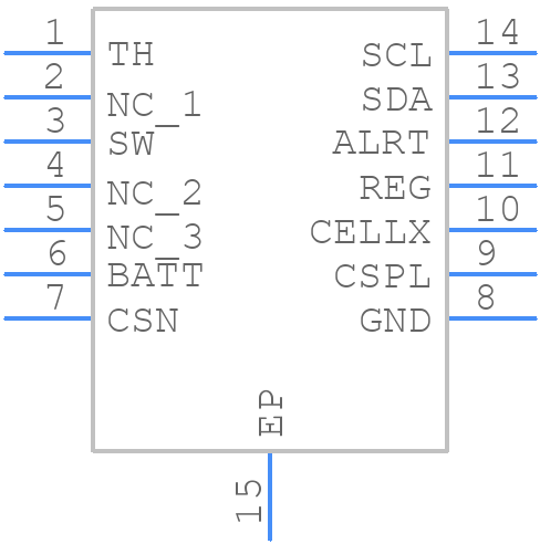 MAX17261METD+ - Analog Devices - PCB symbol