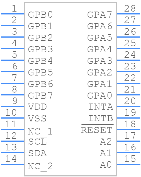 MCP23017-I/SP - Microchip - PCB symbol
