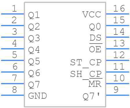 74HC595N - NXP - PCB symbol
