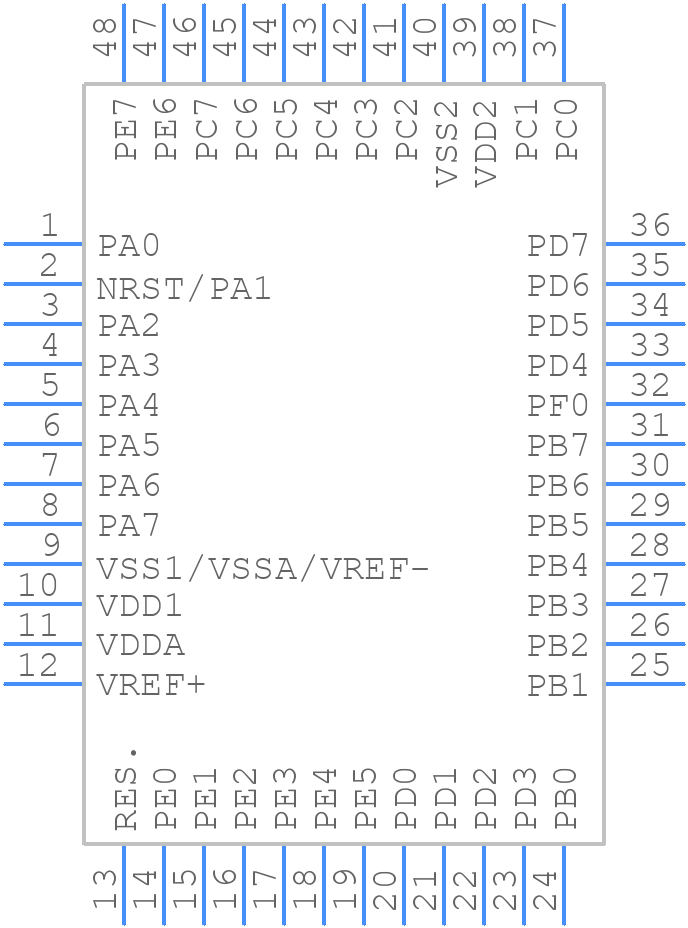 STM8L151C4T6TR - STMicroelectronics - PCB symbol