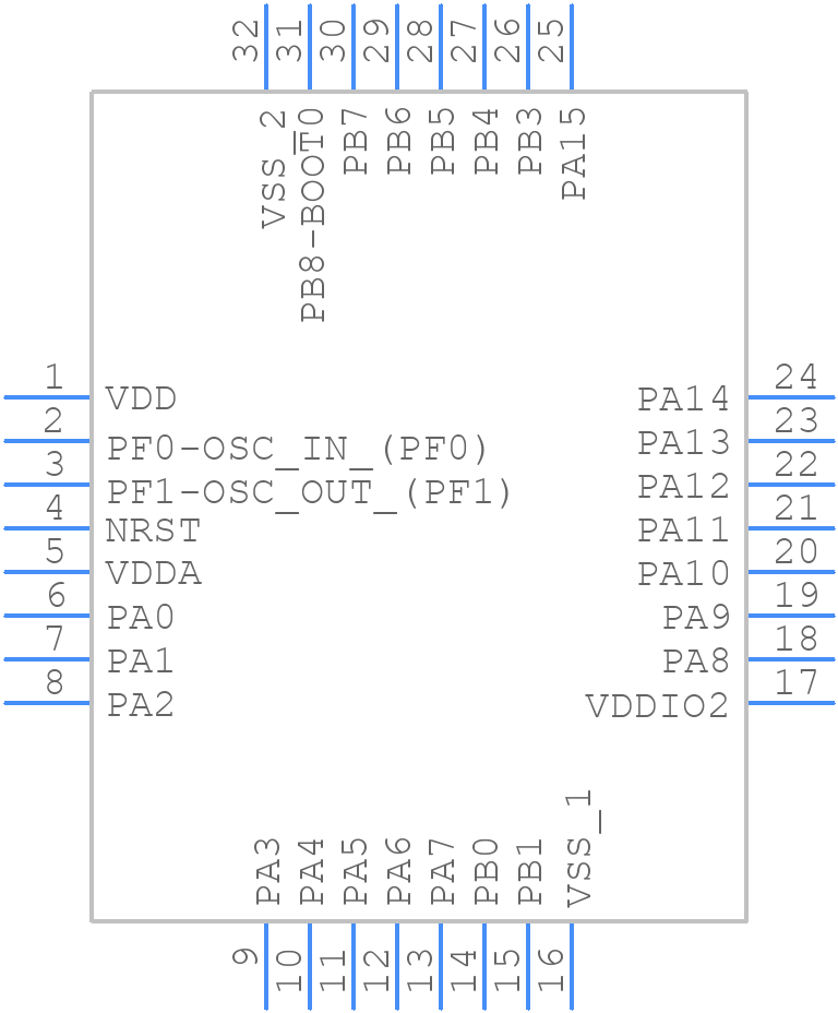 STM32F042K6T7TR - STMicroelectronics - PCB symbol