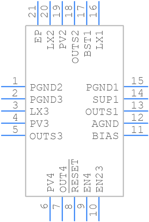 MAX25249ATPC/VY+T - Analog Devices - PCB symbol