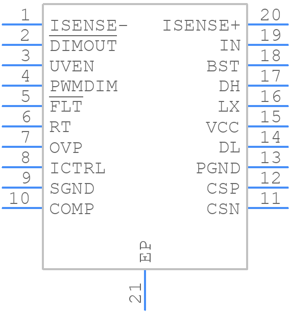 MAX25613BAUP/V+T - Analog Devices - PCB symbol