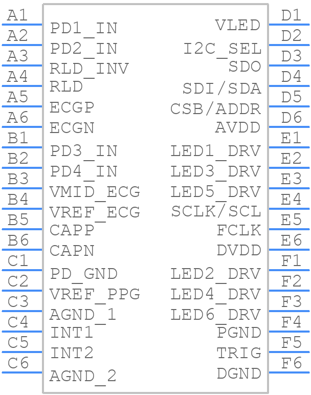 MAX86176ENX+T - Analog Devices - PCB symbol