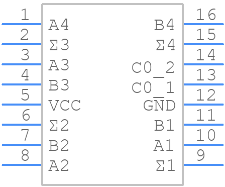HD74LS83AP - HITACHI - PCB symbol