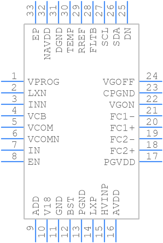 MAX25222ATJ/VY+ - Analog Devices - PCB symbol