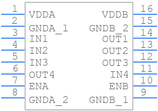 MAX14431BASE+ - Analog Devices - PCB symbol