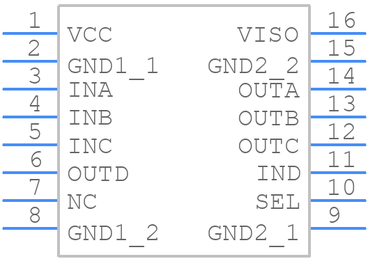 ISOW7841FAQDWEQ1 - Texas Instruments - PCB symbol