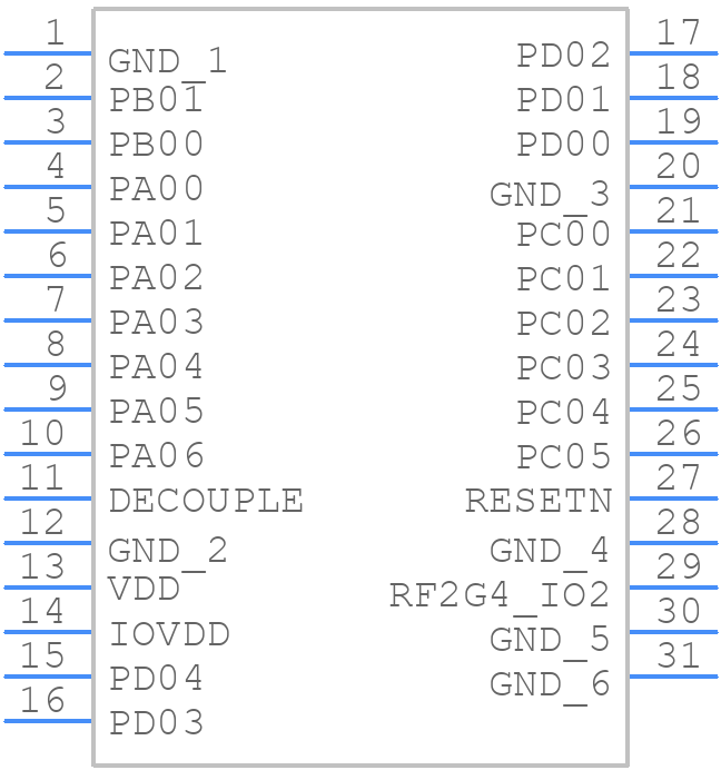 BGM210PB22JIA2 - Silicon Labs - PCB symbol