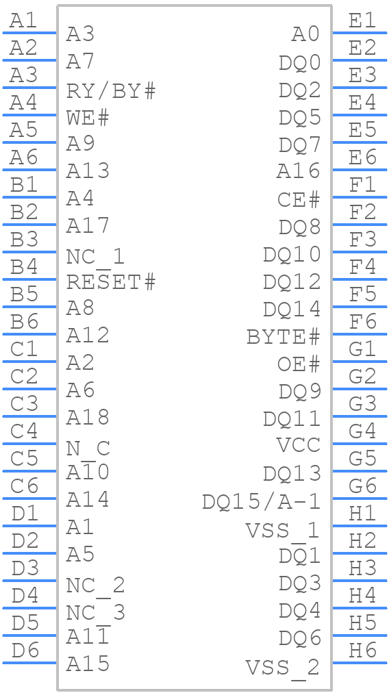S29AL008D55BAIR12 - Spansion - PCB symbol