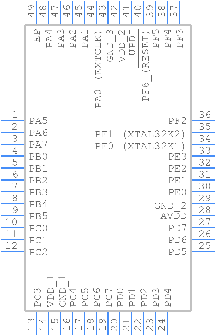 AVR64DA48T-E/6LX - Microchip - PCB symbol