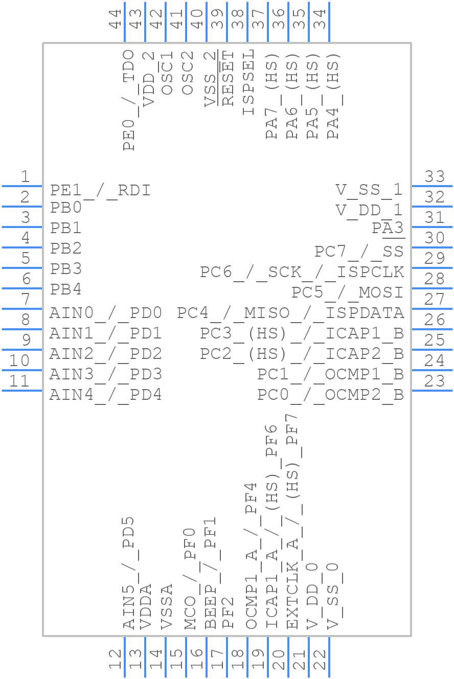 ST72C314J2T6 - STMicroelectronics - PCB symbol