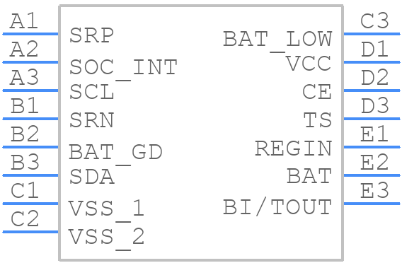 BQ27520YZFT-G3 - Texas Instruments - PCB symbol