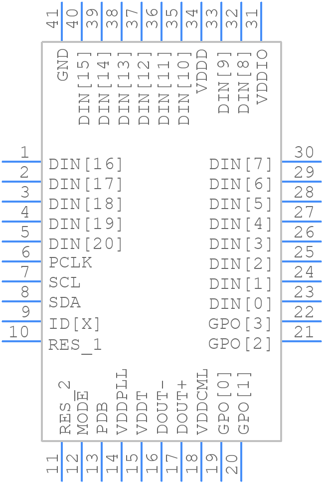 DS90UB903QSQE/NOPB - Texas Instruments - PCB symbol