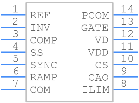 UCC3583NG4 - Texas Instruments - PCB symbol