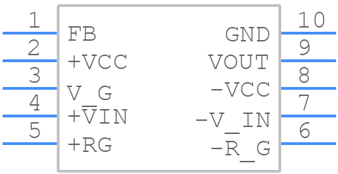VCA822IDGSTG4 - Texas Instruments - PCB symbol