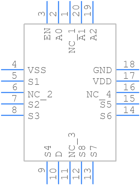 ADG508AKPZ - Analog Devices - PCB symbol