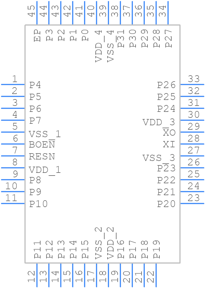 P8X32A-M44 - Parallax - PCB symbol