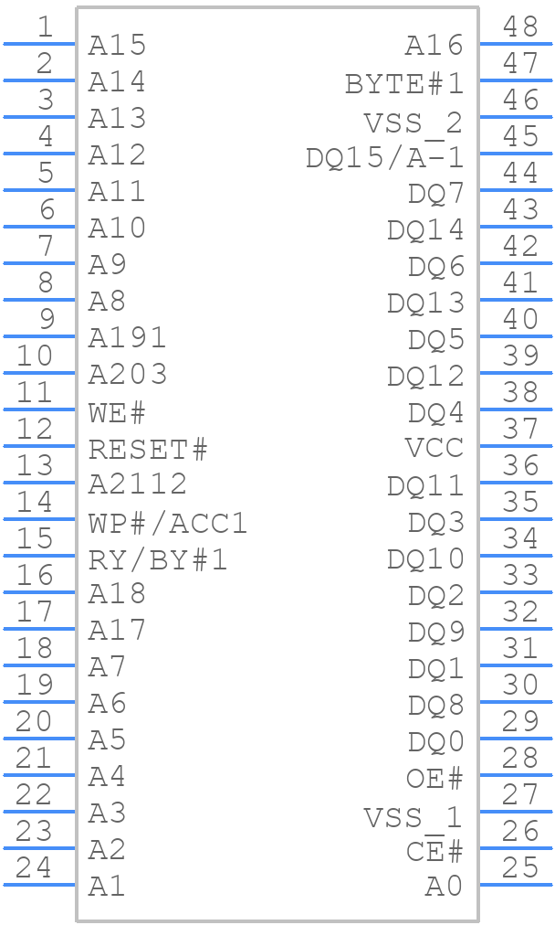 S29GL064A90TFIR40 - Spansion - PCB symbol