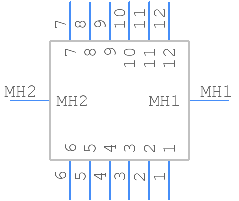 DTM13-12PA-R019 - TE Connectivity - PCB symbol