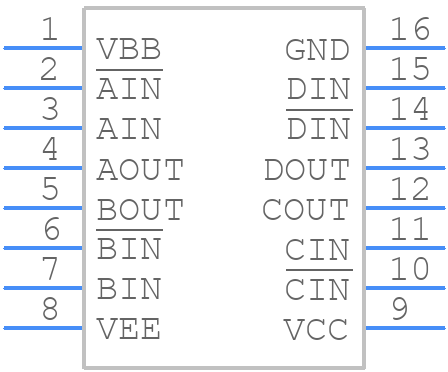 MC10H125P - onsemi - PCB symbol
