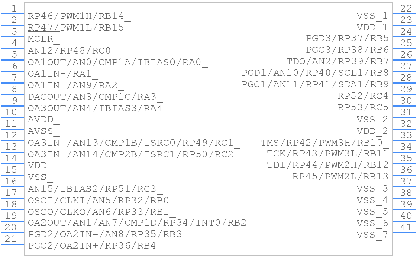 DSPIC33CK32MC103-I/M5 - Microchip - PCB symbol