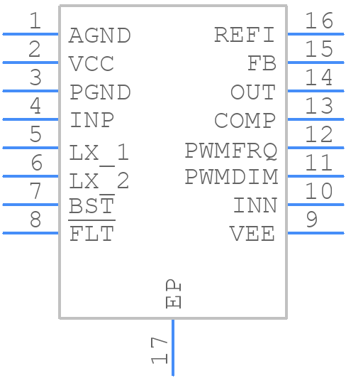 MAX25610AAUE+T - Analog Devices - PCB symbol