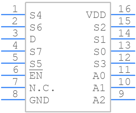 TMUX1308QPWRQ1 - Texas Instruments - PCB symbol