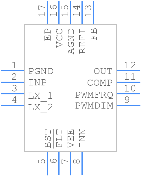 MAX25610AATE/VY+ - Analog Devices - PCB symbol