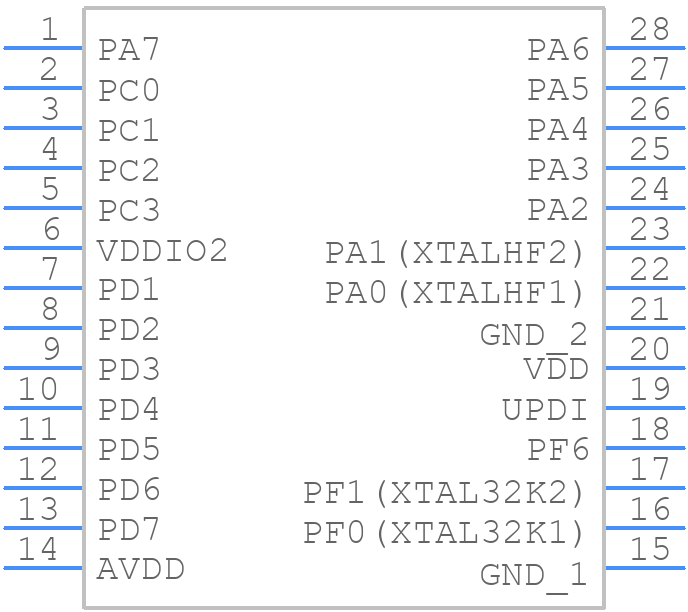AVR128DB28-I/SS - Microchip - PCB symbol
