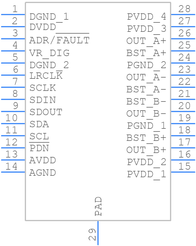 TAS5805MPWPR - Texas Instruments - PCB symbol