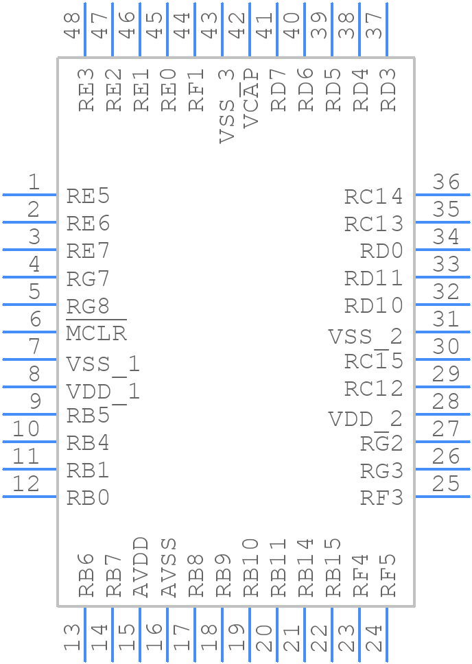 PIC24FJ128GL305-E/PT - Microchip - PCB symbol