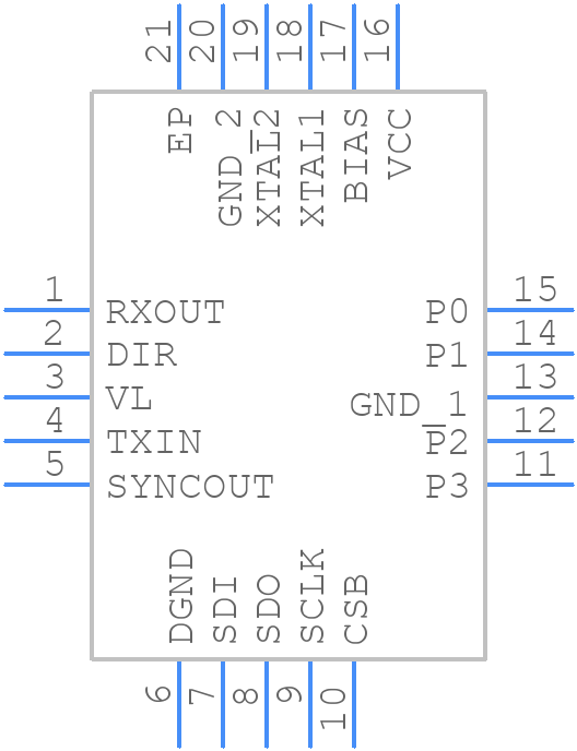 MAX11947GTP+T - Analog Devices - PCB symbol