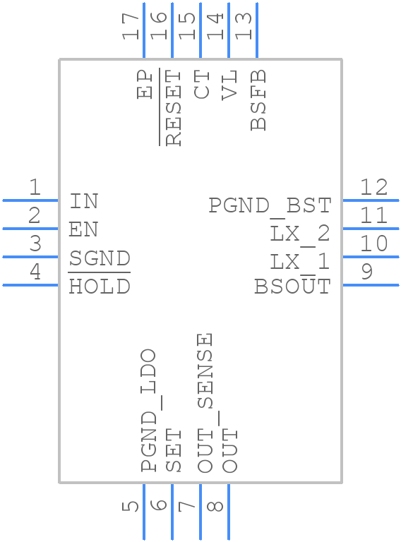MAX5093BATE+ - Analog Devices - PCB symbol