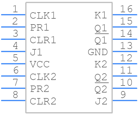 DM7476N - Texas Instruments - PCB symbol