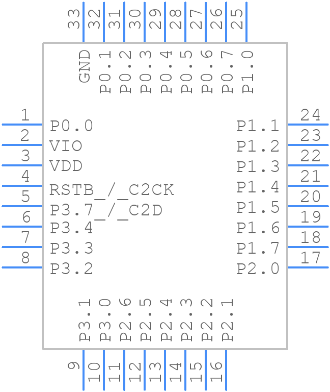EFM8LB11F16ES0-B-QFN32 - Silicon Labs - PCB symbol