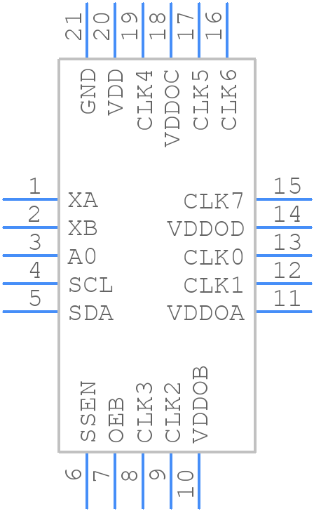 SI5351A-B11167-GM - Silicon Labs - PCB symbol