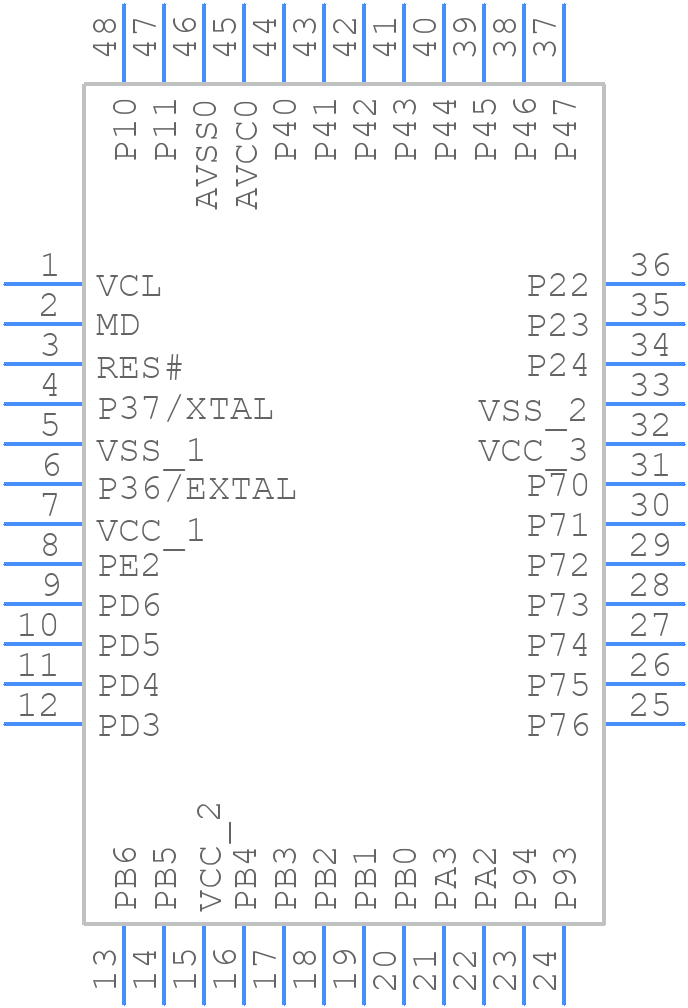 R5F523T3ADFL#10 - Renesas Electronics - PCB symbol