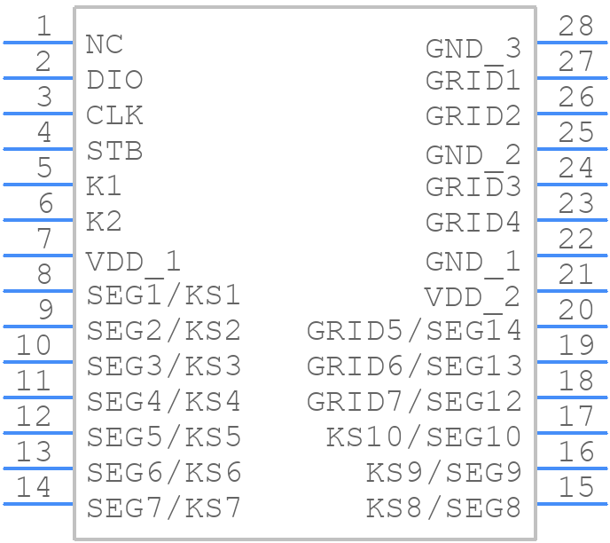 TM1628 - TITAN MICRO ELECTRONICS - PCB symbol