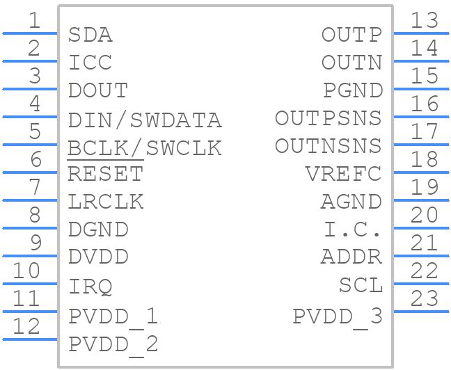 MAX98374EFF+ - Analog Devices - PCB symbol
