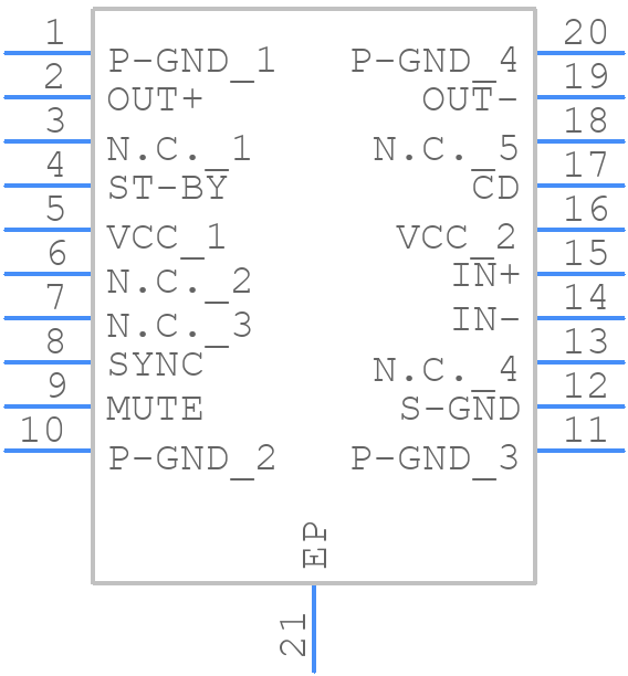 TDA7391LVPDTR - STMicroelectronics - PCB symbol