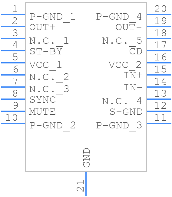 TDA7391LVPD - STMicroelectronics - PCB symbol