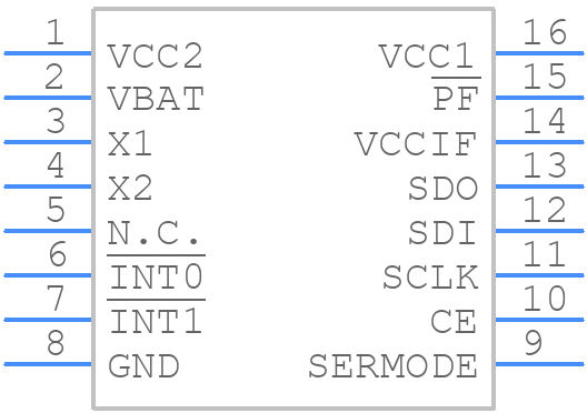 DS1305+ - Analog Devices - PCB symbol