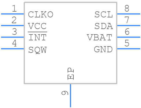 MAX31343ETAY+ - Analog Devices - PCB symbol