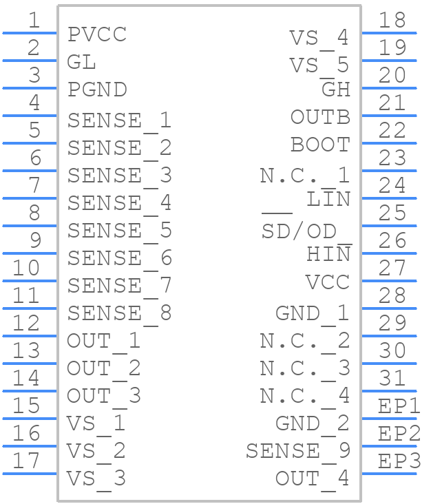 MASTERGAN1TR - STMicroelectronics - PCB symbol