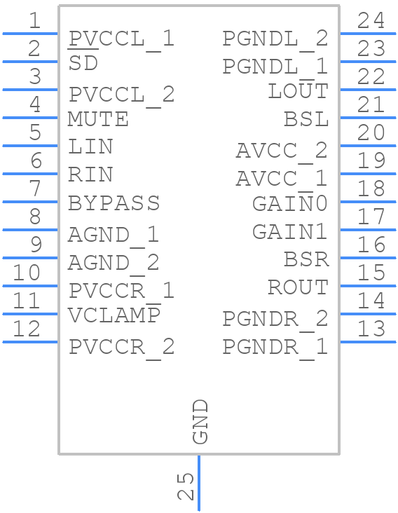 TPA3123D2PWPG4 - Texas Instruments - PCB symbol