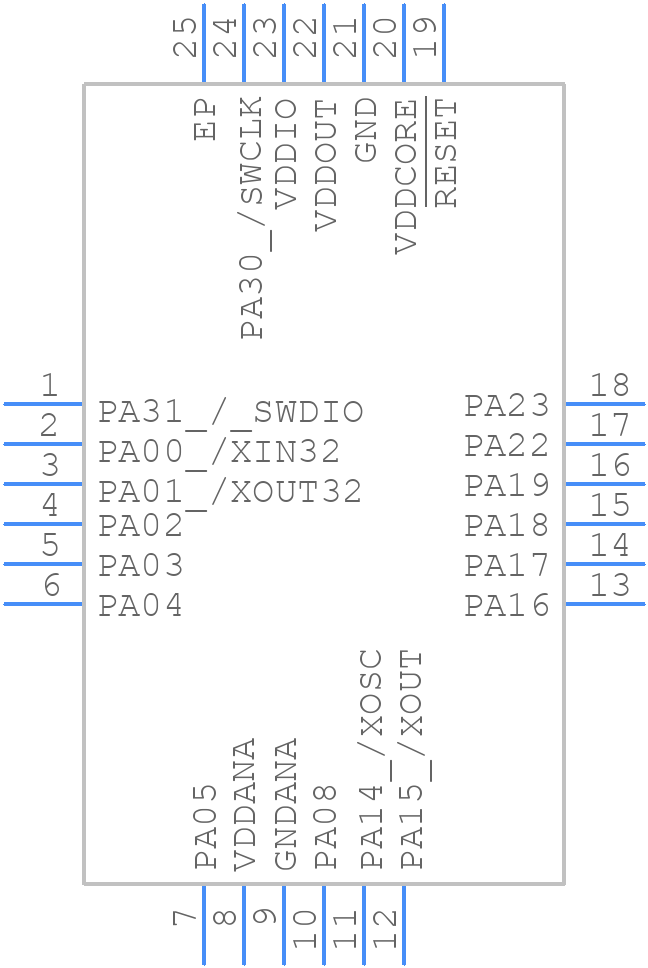 ATSAML11D16A-MU - Microchip - PCB symbol