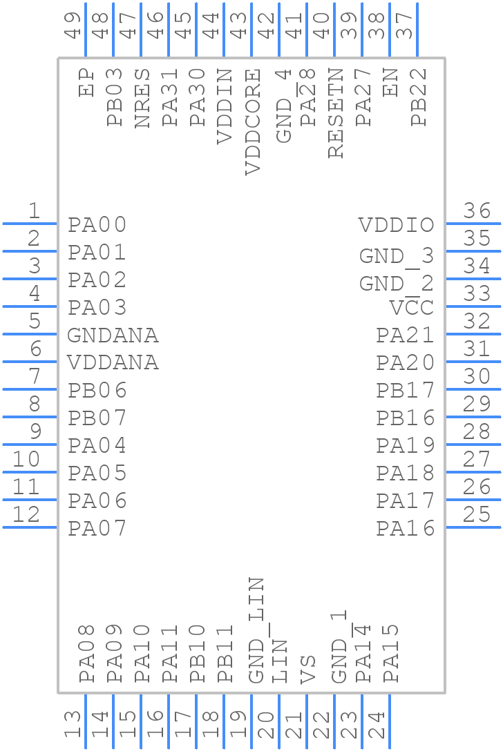 ATSAMHA1G16A-B - Microchip - PCB symbol