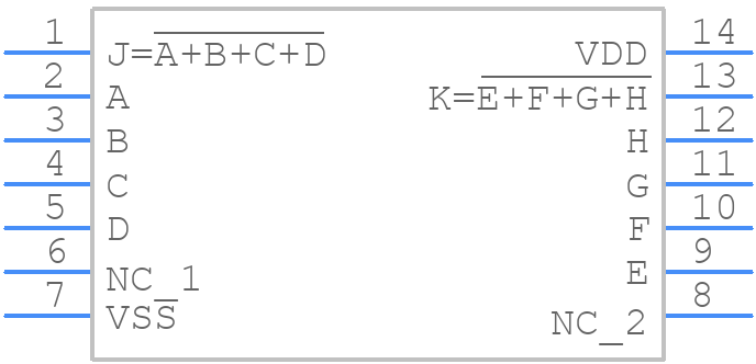 CD4002BNSRE4 - Texas Instruments - PCB symbol